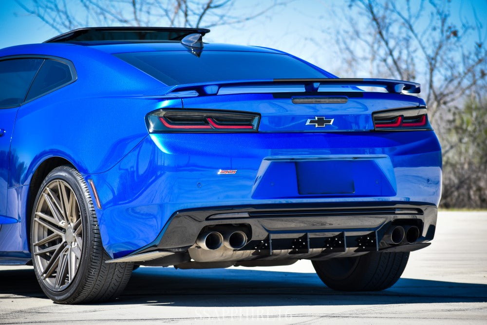 Authority Motorsport Full Rear Diffuser V6 - 6 Piece Kit Compatible with Chevy Camaro SS ZL1 2016-2018