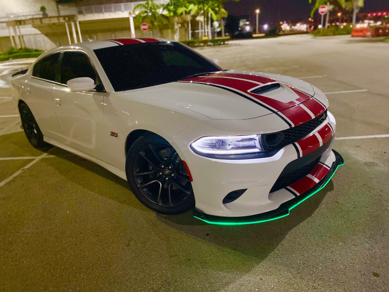 Authority Motorsport - LED Bluetooth Dodge Charger Front Splitter V8 2017-2023 Non Widebody